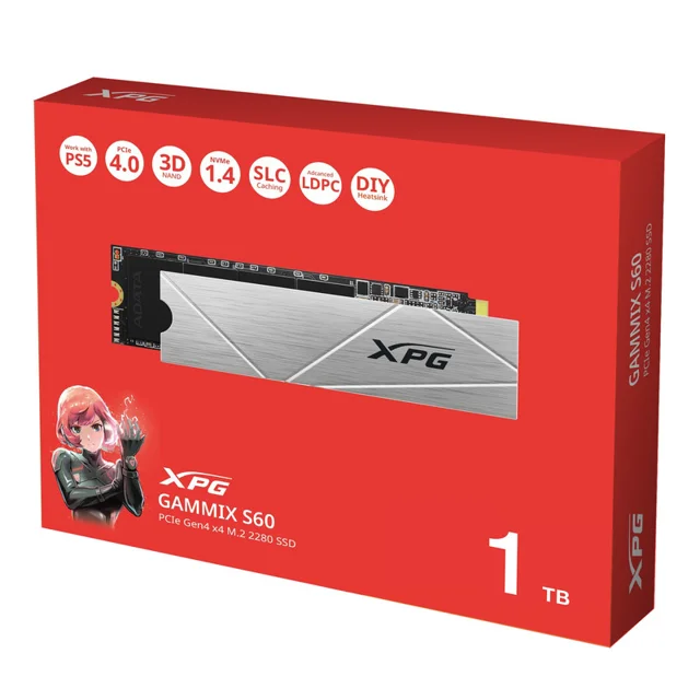 اس اس دی اینترنال ای دیتا ایکس پی جی مدل GAMMIX S60 PCIe Gen4 x4 M.2 2280 ظرفیت یک ترابایت 102751622