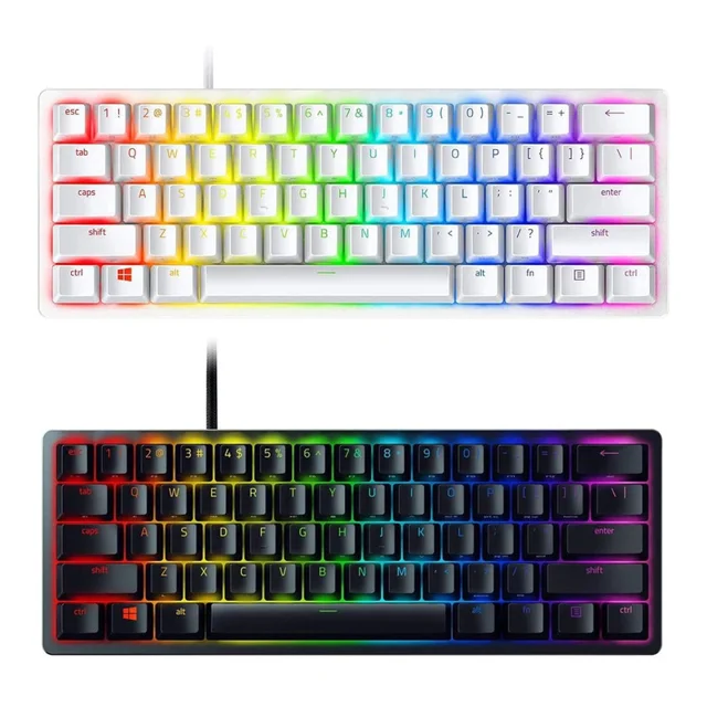 کیبورد گیمینگ ریزر مدل Huntsman Mini، سوییچ مکانیکال Optical بنفش، Tenkeyless، نورپردازی R 102752905