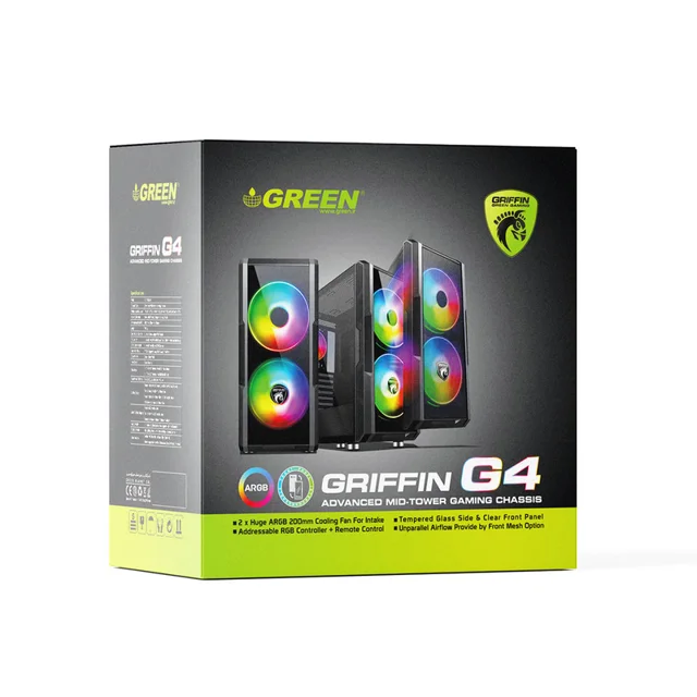 کیس کامپیوتر گیمینگ گرین مدل GRIFFIN G4 102751769