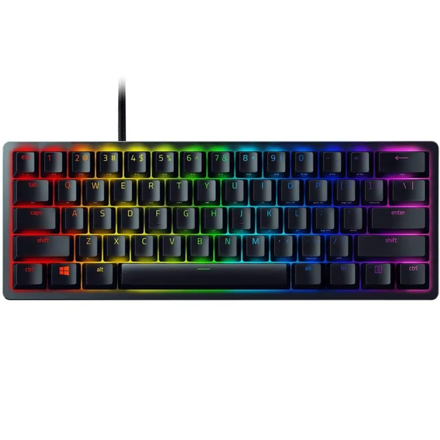 کیبورد گیمینگ ریزر مدل Huntsman Mini، سوییچ مکانیکال Optical بنفش، Tenkeyless، نورپردازی R 102752886